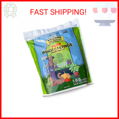 #ad Wiggle Worm 100% Pure Organic Worm Castings Fertilizer 4.5 Pounds Improves So $25.63