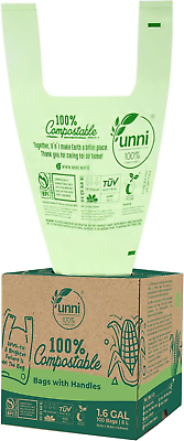 #ad Compostable Bags with Handles 1.2 1.6 Gallon 100 Count $26.72