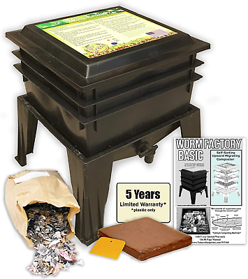 #ad Basic Black 3 Tray Worm Composter Black $122.03
