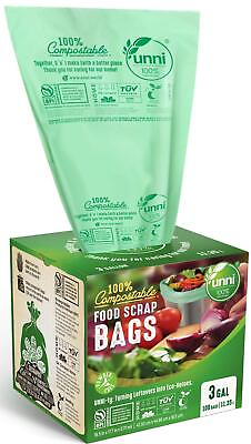 #ad #ad UNNI 100% Compostable Bags 3 Gallon 11.35 Liter 100 CountExtra Thick 0.71 Mil... $22.44
