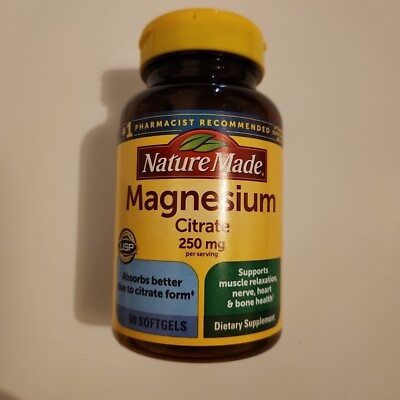 #ad Nature Made Magnesium Citrate 250mg 60 Softgels Exp 2025 $14.49