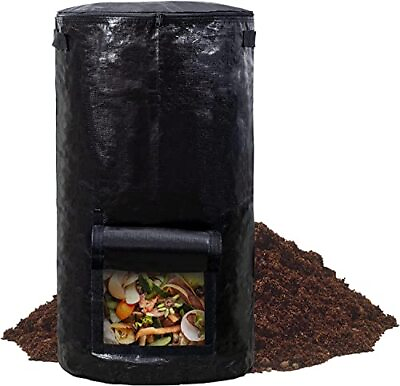 #ad 34 Gallon Garden Compost Bin Bag Reusable Organic Fertilizer Fermented Bag wi... $17.32