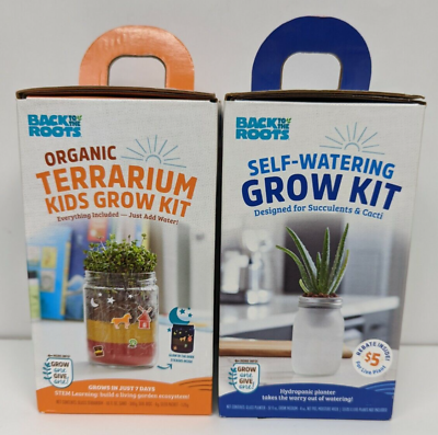Set of 2 Back To The Roots Organic Terrarium and Self Watering Grow Kits Bundle $11.00
