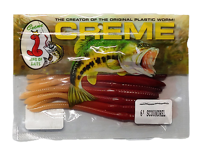 #ad NEW Creme 101 99 Scoundrel Soft Plastic Worm 6quot; Un Rigged Natural 9 Pack $7.07
