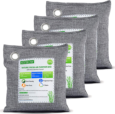 #ad Charcoal Bags Odor Absorber Large 4Pack X 200G Nature Fresh Bamboo Charcoal $19.98