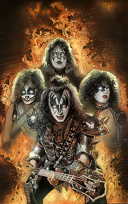 #ad quot; Kiss Rock Band quot; Poster FREE SHIPPING KISS the hottest band in the world $32.99