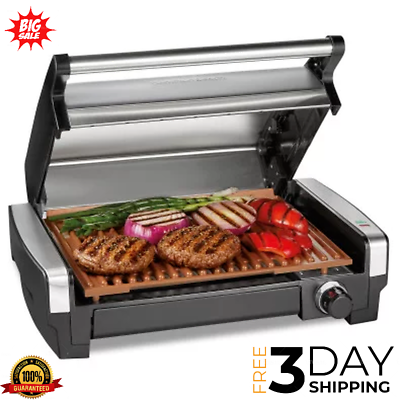 Hamilton Beach Electric Indoor Searing Grill w Removable Nonstick Ceramic Plate $67.19