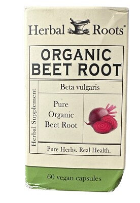 Herbal Roots Organic Beet Root Powder Capsules 1500mg per Serving Exp:08 25 $19.99