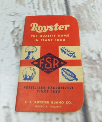 Royster Guano Plant Food Advertisement 1961 Pocket Note Pad Norfolk VA Ephrmera $8.99