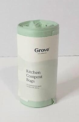 GROVE COLLABORATIVE KITCHEN COMPOST BAGS 25 PACK 2.6 GALLON COUNTERTOP BAGS $10.99