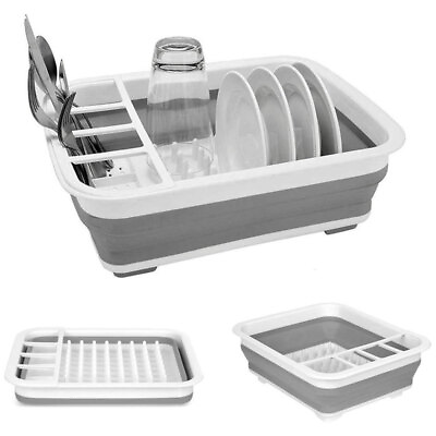#ad #ad 1 Collapsible Dish Drying Rack Drainer Dinnerware Holder Sink Organizer Kitchen $14.77