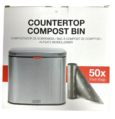 #ad Kitchen Compost Bin Countertop 4L 1 Gal Odorless Small Stainless Steel Compost $39.99