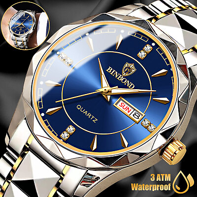 Waterproof Men Watch Stainless Steel Quartz Luminous Classic Business Wristwatch $16.98