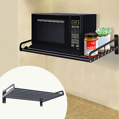 #ad #ad Wall Mount Microwave Oven Bracket Kitchen Storage Cooker Holder Shelf 20*15.6quot; $42.10