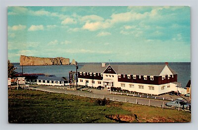 #ad Hotel Perce Quebec amp; View of Perce Rock Canada Vtg Postcard Unused Chrome $2.55