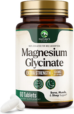#ad Nature#x27;s Magnesium Glycinate 500 mg High Absorption Magnesium $13.12