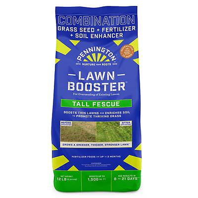 #ad #ad Lawn Booster Tall Fescue Grass Seed and Fertilizer Mix for Sun To Partial Shad $22.97