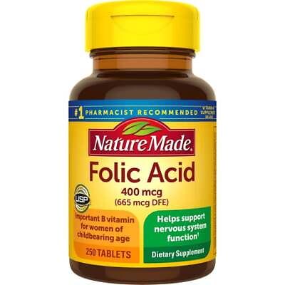 Nature Made Folic Acid 400 mcg 665 mcg Dfe 250 Tabs $8.39
