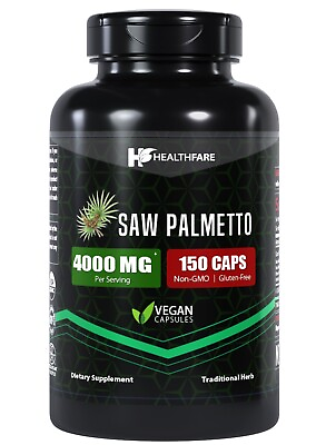 #ad Healthfare Saw Palmetto Extract 4000mg 150 Capsules Traditional Herb $22.99