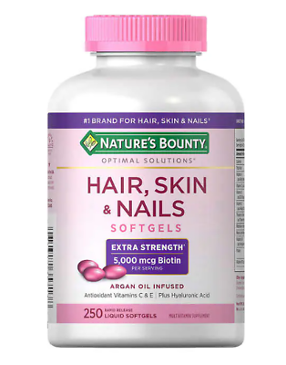 #ad #ad Nature#x27;s Bounty HAIR SKIN and NAILS 250 Softgels Multivitamin 5000 mcg Biotin $20.59
