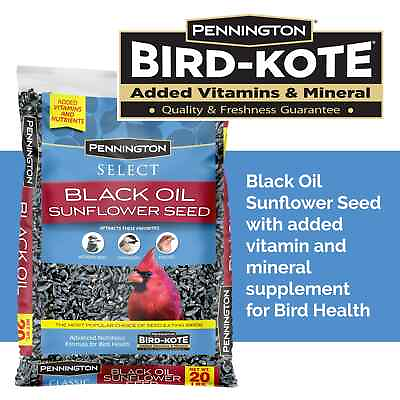 #ad Pennington Select Black Oil Sunflower Seed Wild Bird Feed 20 lb. Bag $16.99