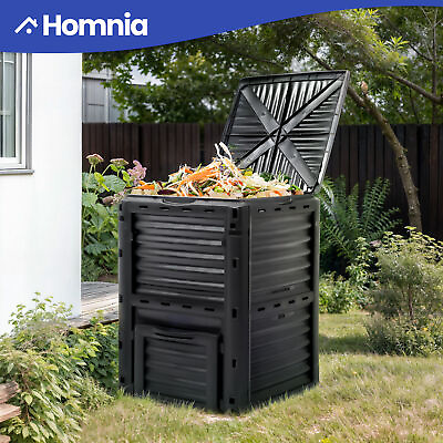 #ad 80 Gallon Large Outdoor Compost Storage Box Waterproof Garden Fertilizer Bin New $45.42