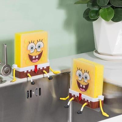 #ad Cartoon Sponge Holder SpongeBob Kitchen Organizer Storage Drain Rack Holder $9.90