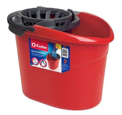 O Cedar QuickWring Bucket 2.5 Gallon Mop Bucket with Wringer Red $15.75