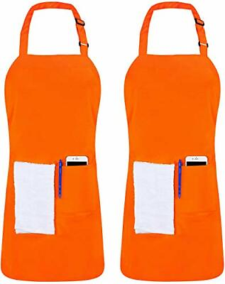 Utopia Kitchen Adjustable Bib Apron 2 Pack Water Oil Resistant Chef Aprons $11.99