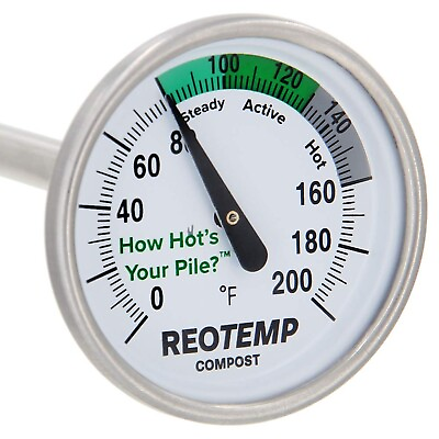 Reotemp 20 Inch Fahrenheit Backyard Compost Thermometer with Digital Composti... $38.98