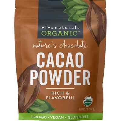 #ad Viva Naturals Organic Cacao Powder Nature#x27;s Chocolate 2 lb 907g Free Shipping $15.99