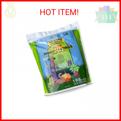 #ad Wiggle Worm 100% Pure Organic Worm Castings Fertilizer 4.5 Pounds Improves So $24.34