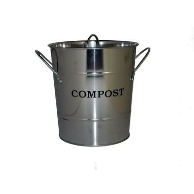 #ad 2 in 1 Stainless Steel Lid With Rubber Seal Compost Bucket $42.51