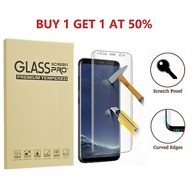 2 Pack Full Cover Tempered Glass Protector F Samsung Galaxy S8 S9 Plus Note 8 S7 $6.95