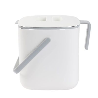 #ad Kitchen Compost Bin Easy Clean Food Waste Bin for Kitchen with Handles White $30.95