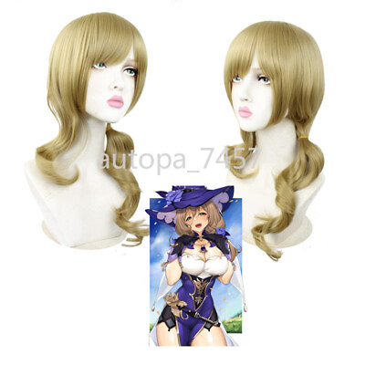 #ad Game Genshin Yellow Wigs Impact Lisa Birthday Week Cosplay Costume Gifts Fashion $22.88