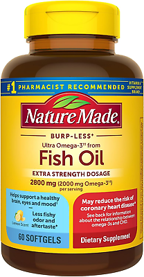#ad Nature Made Extra Strength Omega 3 Fish Oil Supplement 2800 Mg 60 Softgels 3 $49.06