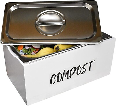 #ad #ad BelleMark Kitchen Compost Bin 1.6 Gal Rust Proof Stainless Steel Insert DAILY S $27.85