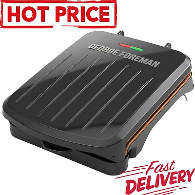 George Foreman 2 Serving Classic Plate Electric Indoor Grill and Panini Press $23.99