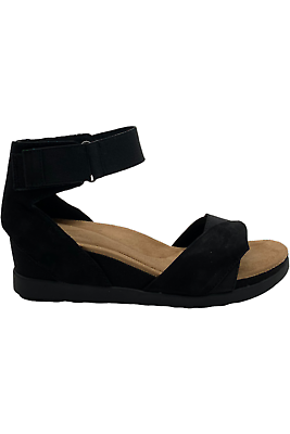 #ad #ad Earth Origins Leather Wedge Sandals Carolina Black $39.99