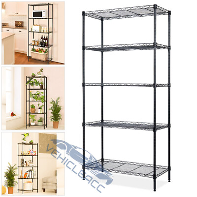 5 Tier Wire Shelves Unit Adjustable Metal Shelf Rack Kitchen Storage Organizer $45.99
