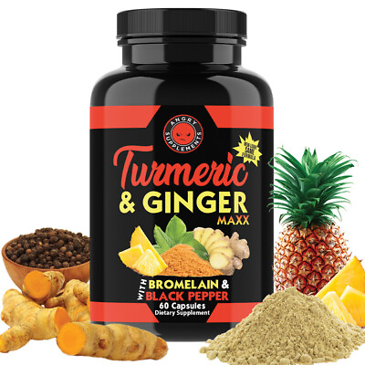 Turmeric Curcumin with Ginger Black Pepper Joint Pain Maxx Strength Capsules $12.99