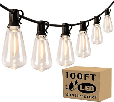 #ad 100FT Outdoor String Lights for Patio Waterproof Connectable ST38 LED Light Stri $34.99