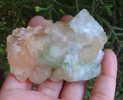 #ad #ad Green Apophyllite On Stilbite Crystals Rock Minerals Specimen Z=6 $58.50