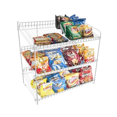 24quot; Wide X 14.9quot; Deep X 23.2quot; Tall 3 Open Shelf Wire Rack for Countertop White $47.94