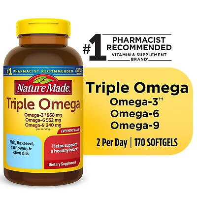 #ad Nature Made Triple Omega 369 Softgels Dietary Supplement 170 Count $20.98