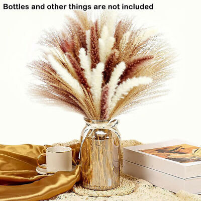 60 PCS Pampas Grass Natural Dried Reed Flower Bunch Home Wedding Decor Bouquets $12.98