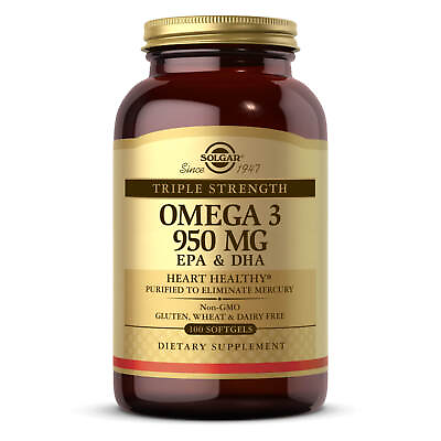 #ad Solgar Triple Strength Omega 3 950 mg 100 Softgels $33.74