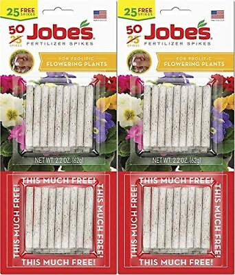 #ad Jobe#x27;s 05231T Flowering Plant Fertilizer Spikes 10 10 4 Multicolor 2 Pack $11.36
