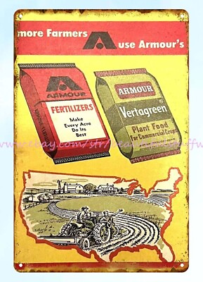 #ad #ad 1950s Armour#x27;s Vertagreen Fertilizer metal tin sign order plaques online $18.78